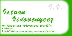 istvan vidovenyecz business card